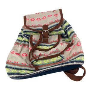 NWOT Boho Aztec print Mini Canvas backpack